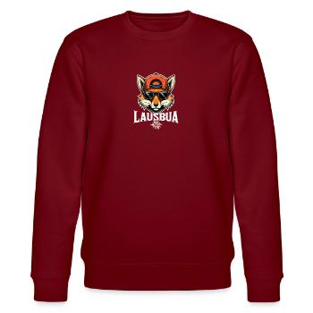 Lausbua Fuchs Bayrisch Polterabend Party JGA - Stanley/Stella Unisex Bio-Sweatshirt CHANGER  - Burgunderrot - Vorne - Nik (191cm) & Marisol (170cm)