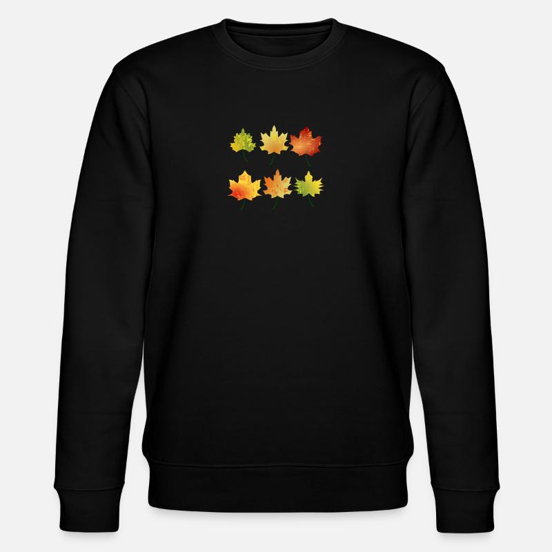Herbst Blätter - Stanley/Stella Unisex Bio-Sweatshirt CHANGER  - Schwarz