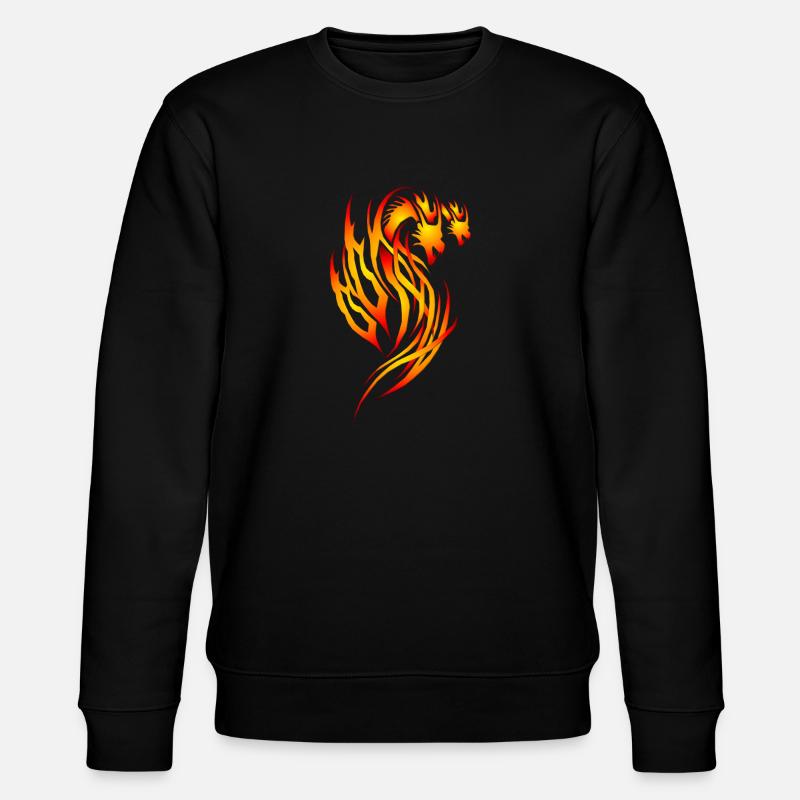 Roter Feuer-Drache - Stanley/Stella Unisex Bio-Sweatshirt CHANGER  - Schwarz