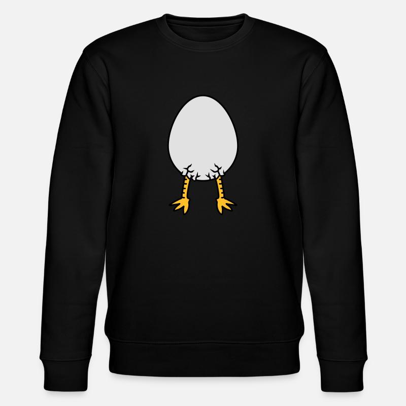 Chick In Egg - Stanley/Stella Unisex Bio-Sweatshirt CHANGER  - Schwarz