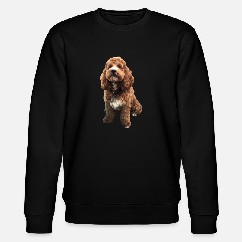 Süße Cavapoo Hund Welpen - Stanley/Stella Unisex Bio-Sweatshirt CHANGER  - Schwarz