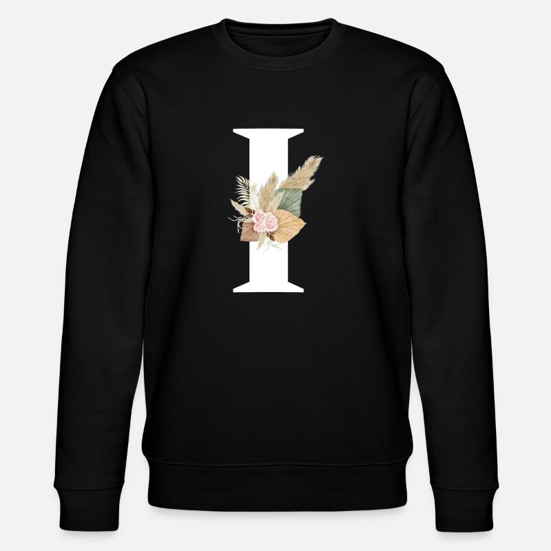 lettre I fleuris - Sweat bio CHANGER Stanley/Stella Unisexe - noir