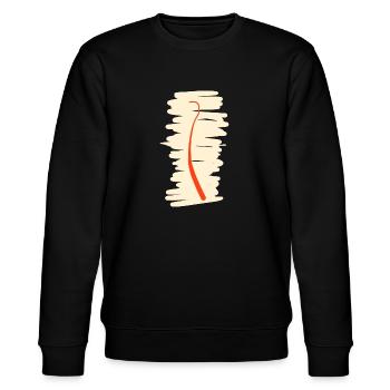 Rote Linie auf weissem Hintergrund - Stanley/Stella Unisex Bio-Sweatshirt CHANGER  - Schwarz - Vorne - Nik (191cm) & Marisol (170cm)