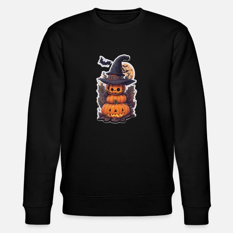Helloween Kürbis Monster - Stanley/Stella Unisex Bio-Sweatshirt CHANGER  - Schwarz