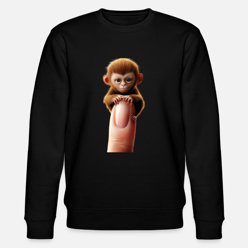 Fingeraffe am Finger - Stanley/Stella Unisex Bio-Sweatshirt CHANGER - Schwarz