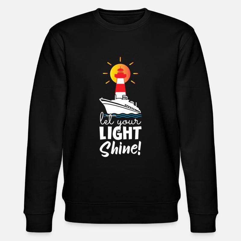 Let Your Light Shine Lighthouse - Stanley/Stella Unisex Bio-Sweatshirt CHANGER  - Schwarz