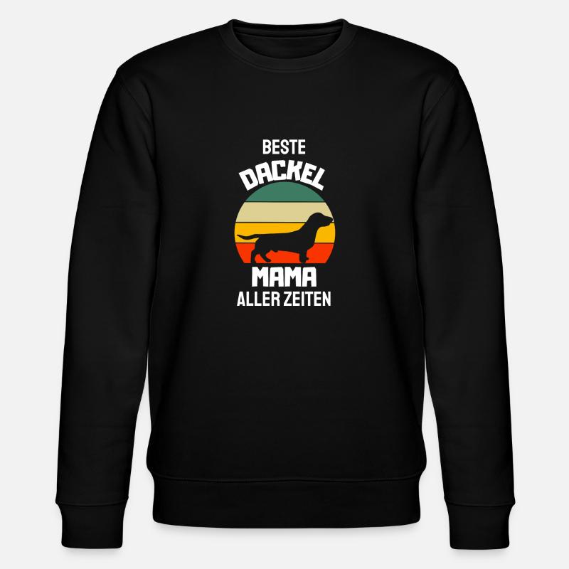 Retro Dackel Mama - Stanley/Stella Unisex Bio-Sweatshirt CHANGER  - Schwarz