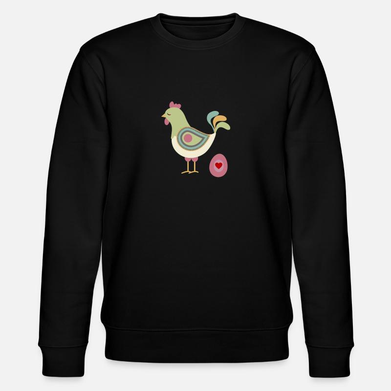 Hen with egg - Stanley/Stella CHANGER Unisex Organic Sweatshirt - black