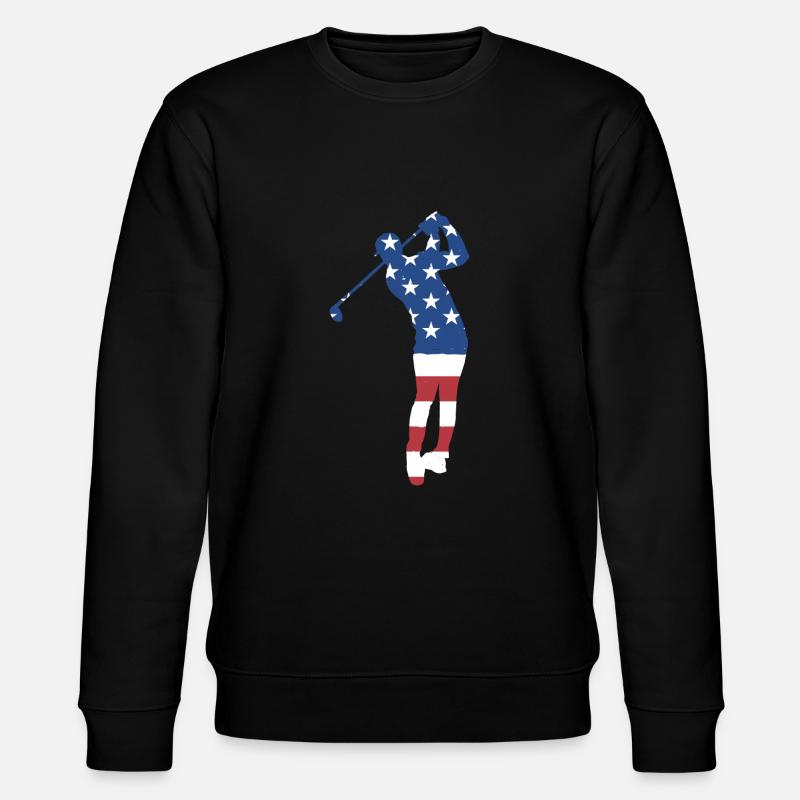 Sport Us Flag Golf - Stanley/Stella Unisex Bio-Sweatshirt CHANGER  - Schwarz