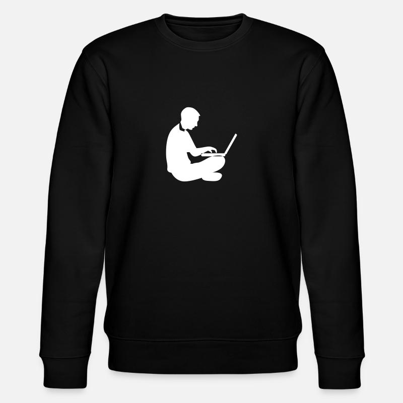 Laptop Mann Surfen - Stanley/Stella Unisex Bio-Sweatshirt CHANGER  - Schwarz