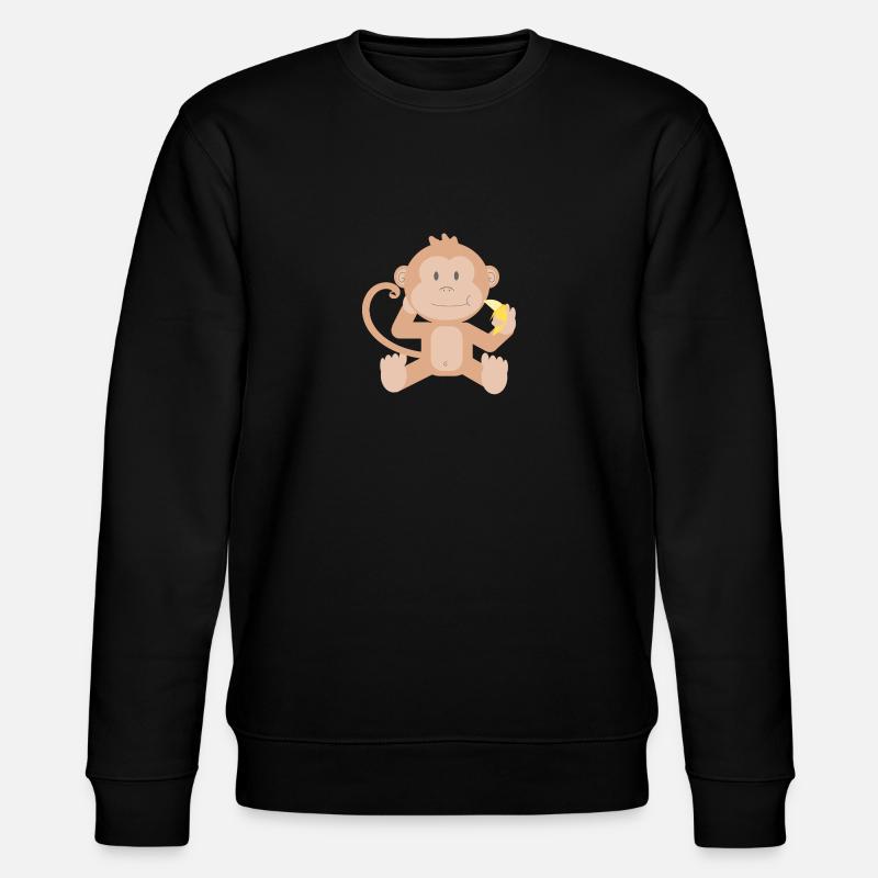 Affe mit Banane - Stanley/Stella Unisex Bio-Sweatshirt CHANGER  - Schwarz