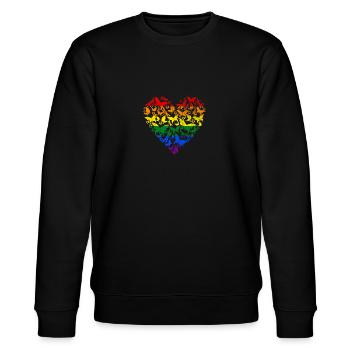 RAINBOW HEART BUTTERFLY - Stanley/Stella Unisex Bio-Sweatshirt CHANGER  - Schwarz - Vorne - Nik (191cm) & Marisol (170cm)