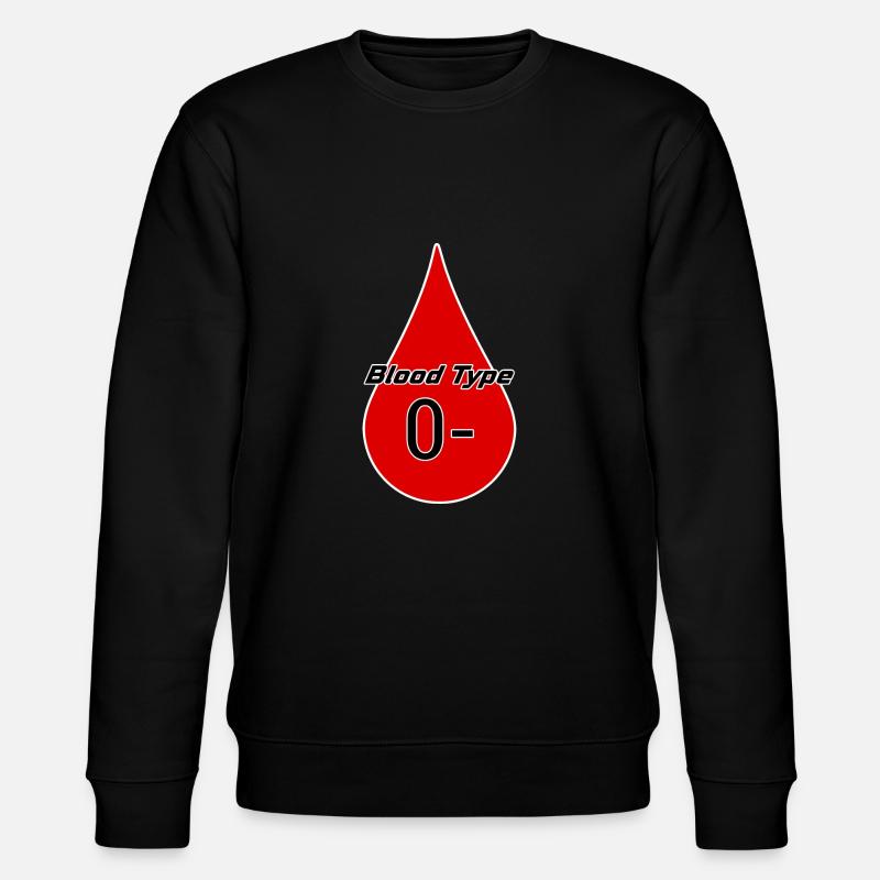 Blood group Rhesus factor 0 negative as a gift idea - Stanley/Stella CHANGER Unisex Organic Sweatshirt - black