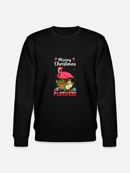 Merry Christmas Flamingo / Weihnachten - Stanley/Stella Unisex Bio-Sweatshirt CHANGER - Schwarz