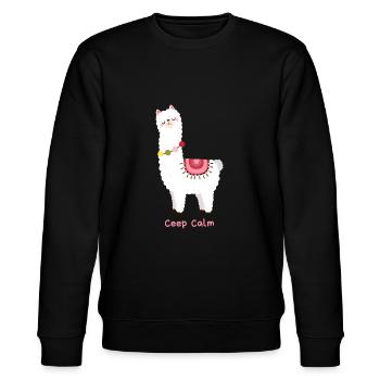 Le lama garde son calme - Sweat bio CHANGER Stanley/Stella Unisexe - noir - Devant - Nik (191cm) & Marisol (170cm)