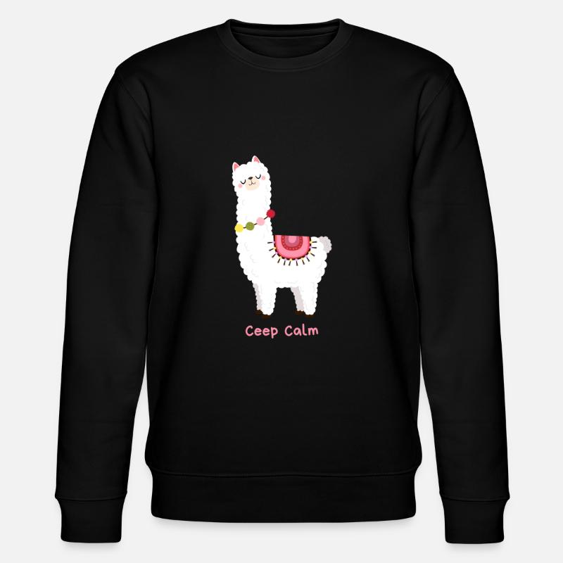 Llama keep calm - Stanley/Stella Unisex Bio-Sweatshirt CHANGER  - Schwarz