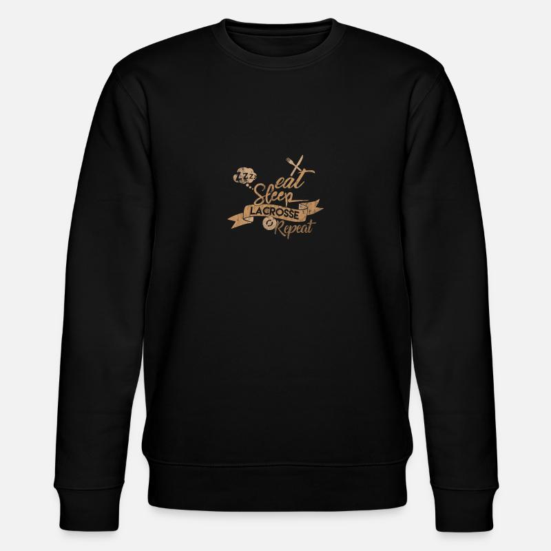 EAT SLEEP LACROSSE REPEAT - Stanley/Stella Unisex Bio-Sweatshirt CHANGER  - Schwarz