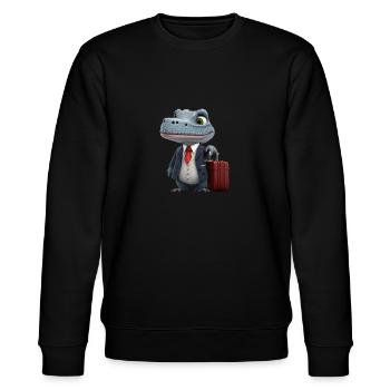 Business crocodile - Stanley/Stella CHANGER Unisex Organic Sweatshirt - black - Front - Nik (191cm) & Marisol (170cm)