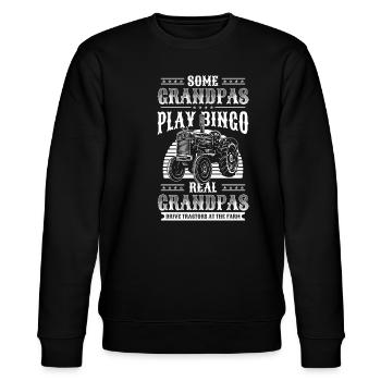 Bauer Hof Trecker Agrar - Stanley/Stella Unisex Bio-Sweatshirt CHANGER  - Schwarz - Vorne - Nik (191cm) & Marisol (170cm)