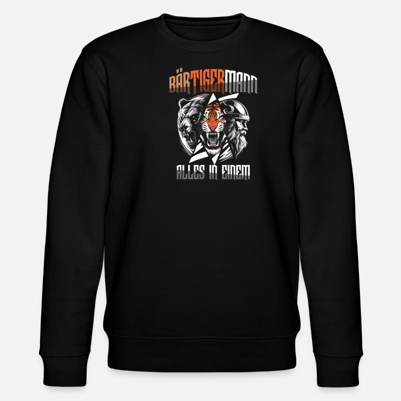 Bärtigermann alles in einem Wikinger - Stanley/Stella Unisex Bio-Sweatshirt CHANGER - Schwarz