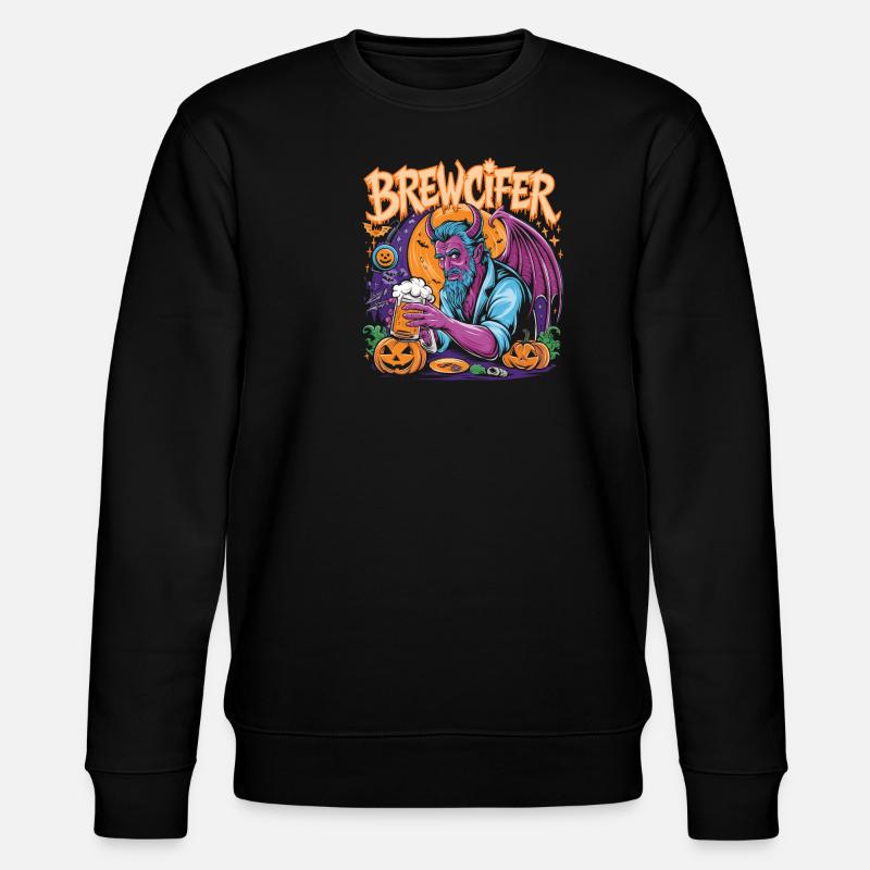 Brewcifer Devil Beer Lover Halloween - Stanley/Stella CHANGER Unisex Organic Sweatshirt - black