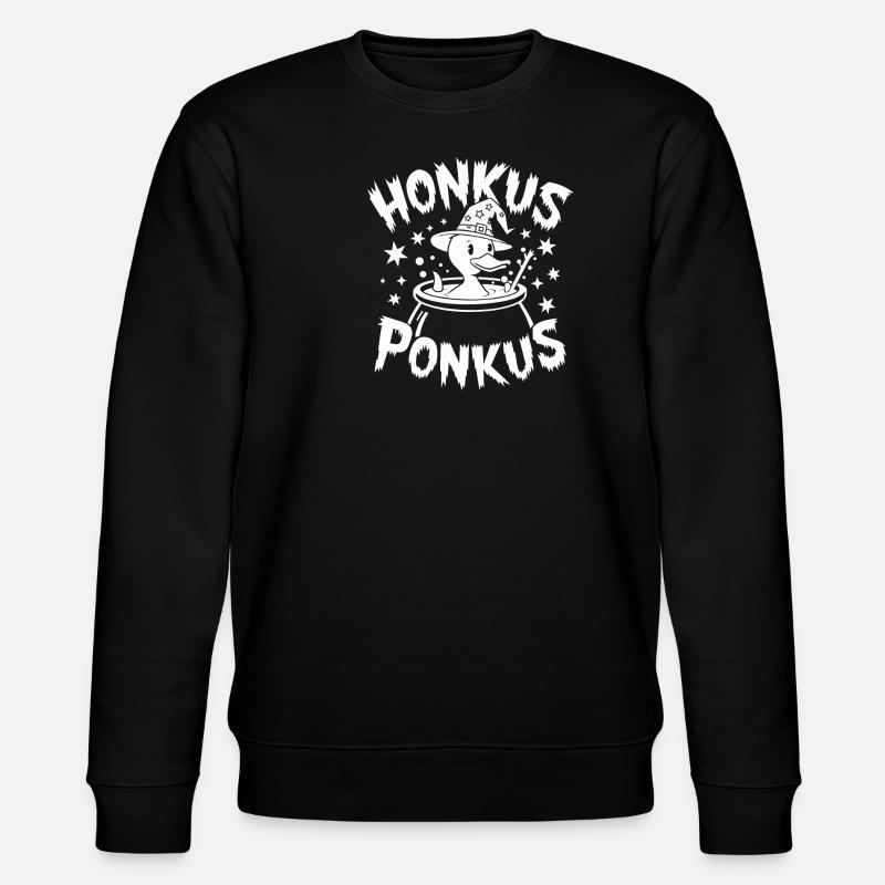 Honkus Ponkus Funny Duck Witch Halloween Magic - Stanley/Stella Unisex Bio-Sweatshirt CHANGER - Schwarz