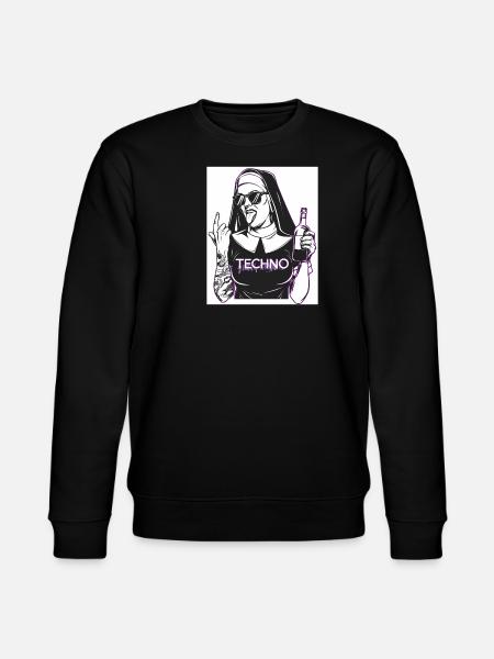 Rebellious Nun Techno Party Hardstyle - Stanley/Stella CHANGER Unisex Organic Sweatshirt - black