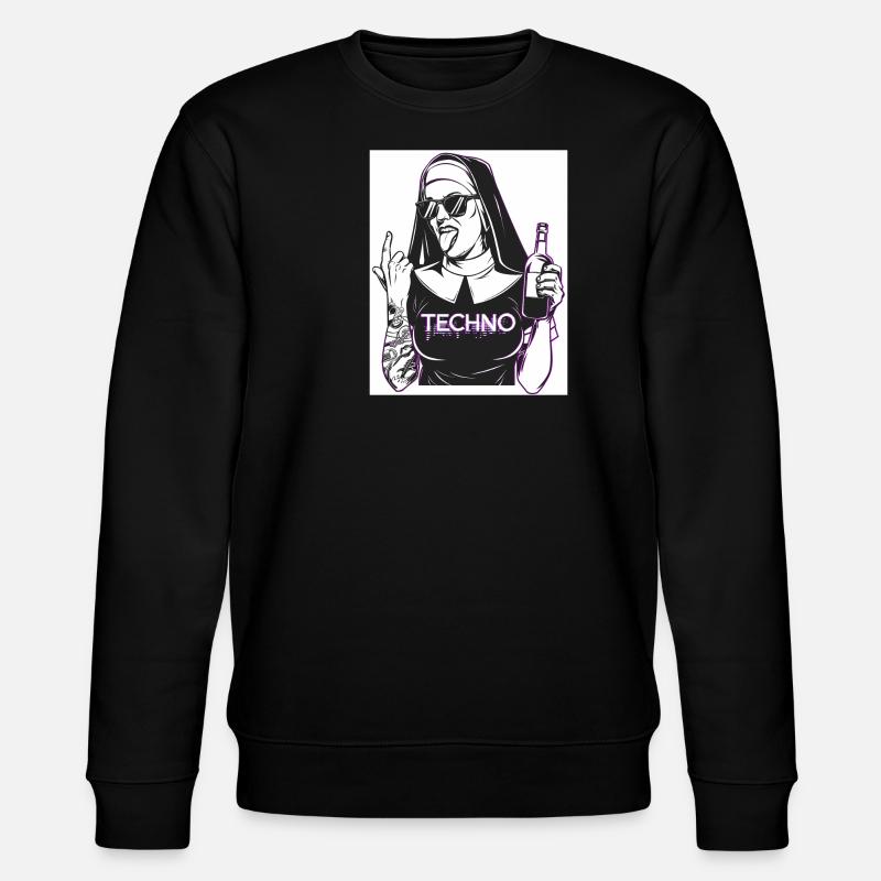 Rebellious Nun Techno Party Hardstyle - Stanley/Stella Unisex Bio-Sweatshirt CHANGER - Schwarz