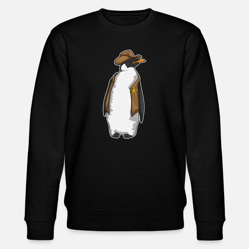 Penguin Sheriff Sheriff's Hat - Stanley/Stella CHANGER Unisex Organic Sweatshirt - black