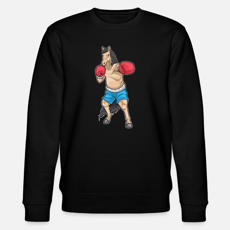 Pferd Boxer Boxhandschuhe Boxen - Stanley/Stella Unisex Bio-Sweatshirt CHANGER  - Schwarz