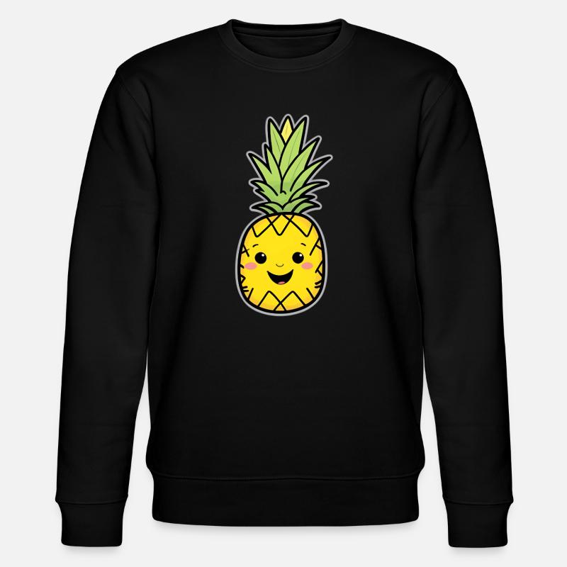 Mascotte de l’ananas de Kawaii - Sweat bio CHANGER Stanley/Stella Unisexe - noir