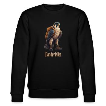 Wanderfalke Wandern Falke - Stanley/Stella Unisex Bio-Sweatshirt CHANGER  - Schwarz - Vorne - Nik (191cm) & Marisol (170cm)