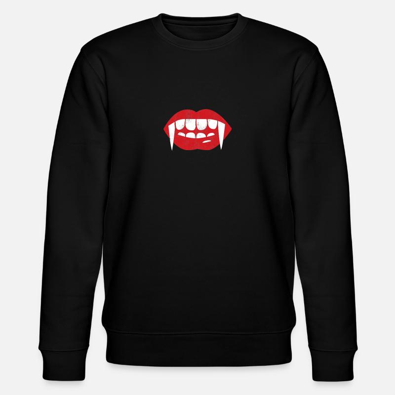 Fantasy / Dracula: Fangzähne - Vampirzähne - Stanley/Stella Unisex Bio-Sweatshirt CHANGER  - Schwarz
