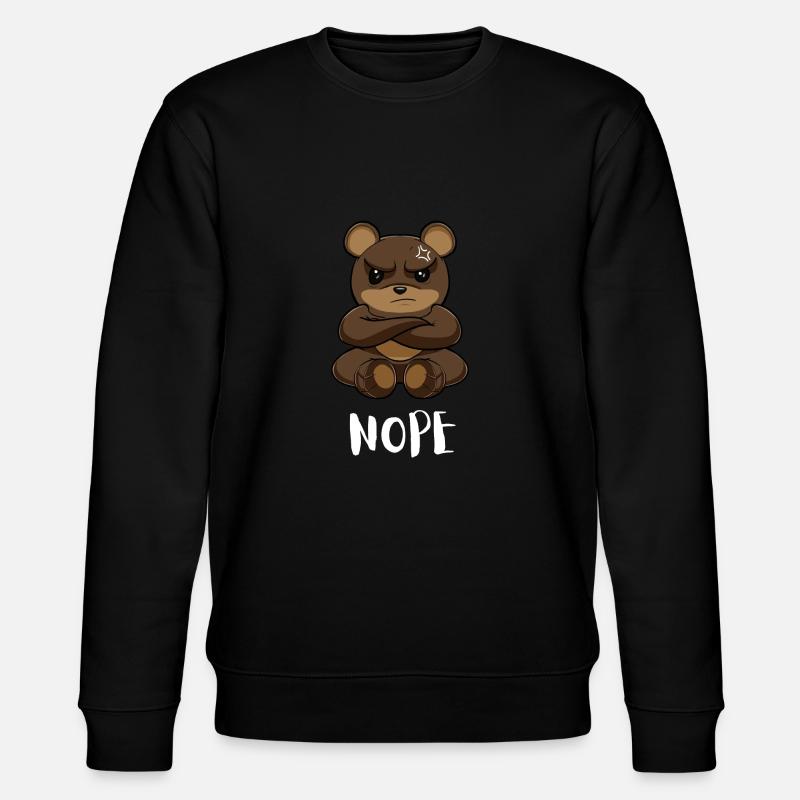 Nope Drôle d’ours paresseux - Sweat bio CHANGER Stanley/Stella Unisexe - noir