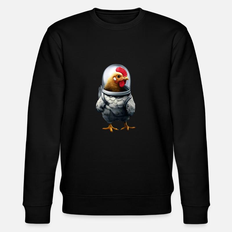 Astronaut Huhn - Stanley/Stella Unisex Bio-Sweatshirt CHANGER  - Schwarz