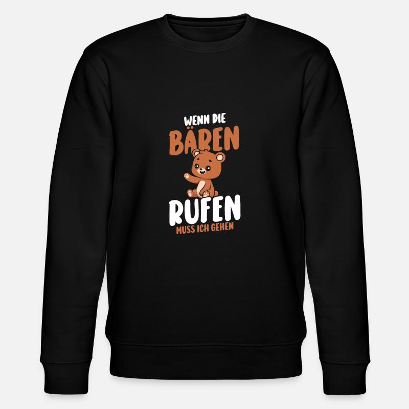 Braunbär Bär - Stanley/Stella Unisex Bio-Sweatshirt CHANGER  - Schwarz