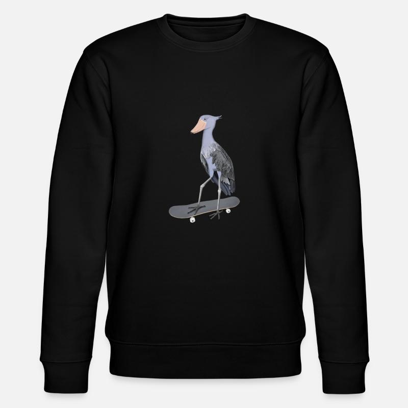 Schuhschnabel Skateboard Vogel Lustiges Tier - Stanley/Stella Unisex Bio-Sweatshirt CHANGER - Schwarz