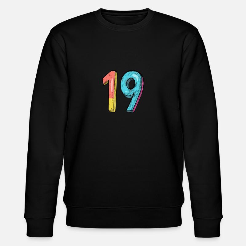 19 Number Comic - Stanley/Stella CHANGER Unisex Organic Sweatshirt - black