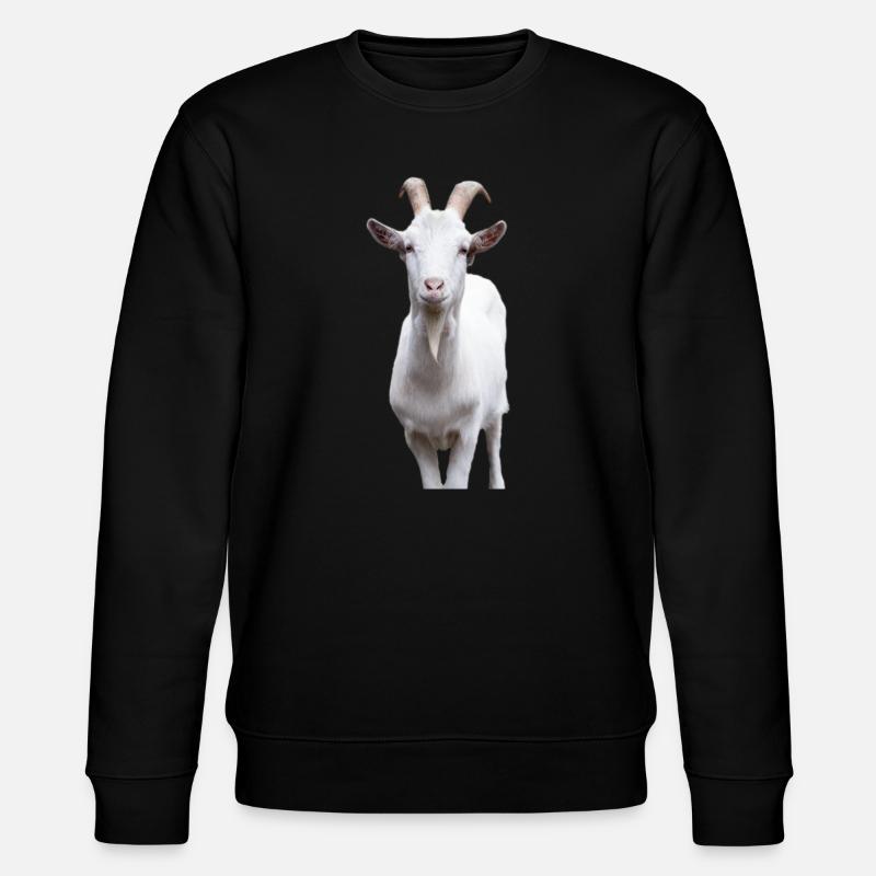 Portrait de chèvre de montagne blanche - Sweat bio CHANGER Stanley/Stella Unisexe - noir