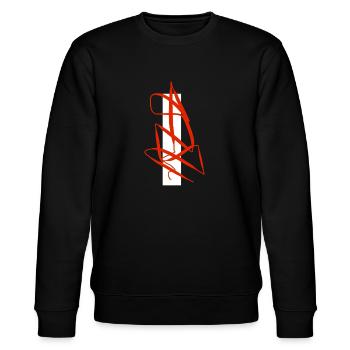 L’art le plus abstrait du monde sur T-shirt en rouge et blanc - Sweat bio CHANGER Stanley/Stella Unisexe - noir - Devant - Nik (191cm) & Marisol (170cm)