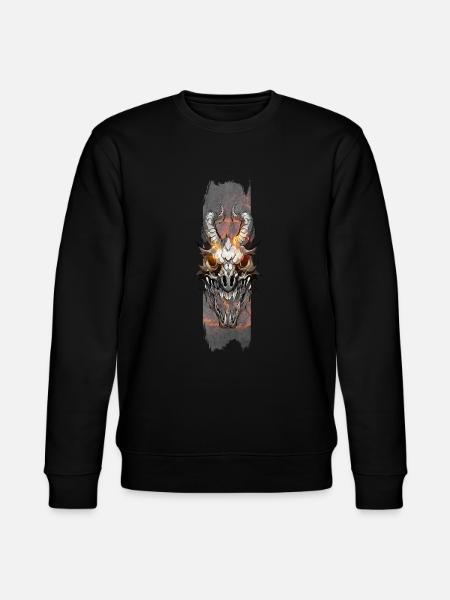 Inferno Remnants: Dragon Skull Aflame - Stanley/Stella CHANGER Unisex Organic Sweatshirt - black