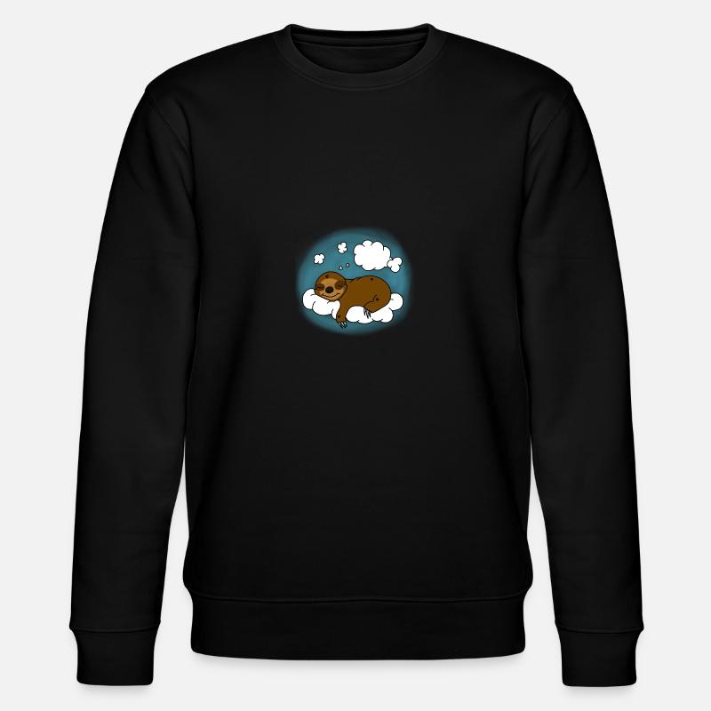 Faultier Chillen Wolken Geschenk - Stanley/Stella Unisex Bio-Sweatshirt CHANGER  - Schwarz