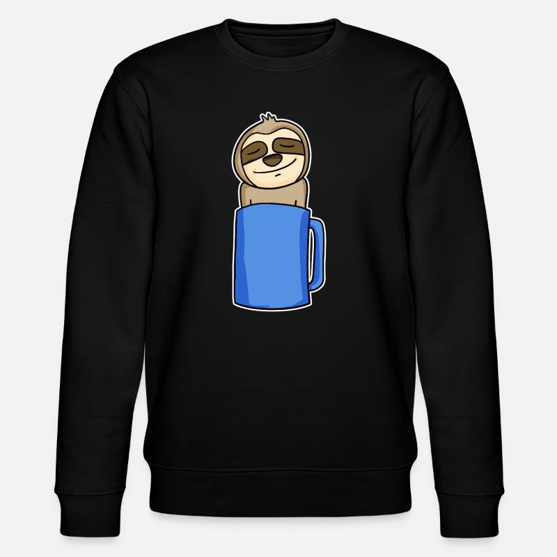 Sloth in a coffee cup - Stanley/Stella CHANGER Unisex Organic Sweatshirt - black