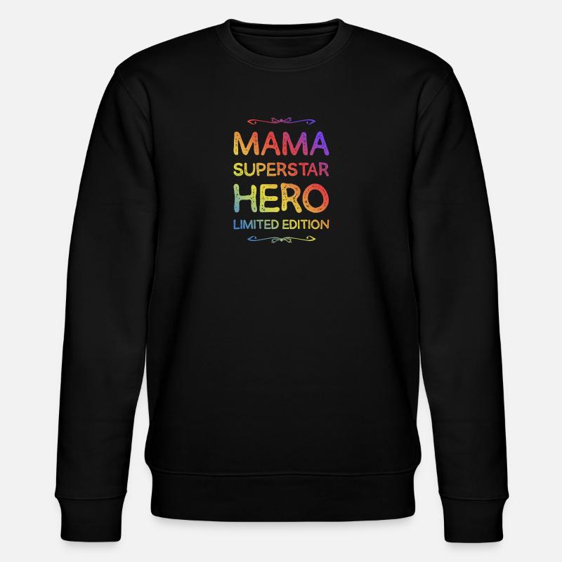 Beste Mama Held Spruch - Stanley/Stella Unisex Bio-Sweatshirt CHANGER  - Schwarz