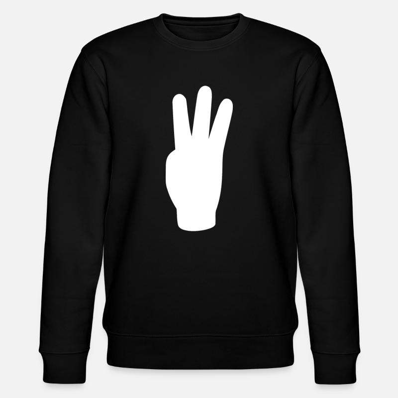 three finger greeting freedom - Stanley/Stella CHANGER Unisex Organic Sweatshirt - black