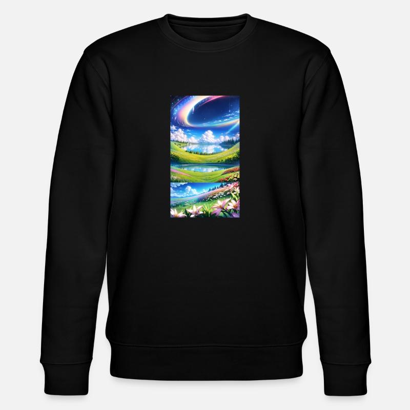 Landschaft mit 4 Bereichen - Stanley/Stella Unisex Bio-Sweatshirt CHANGER  - Schwarz