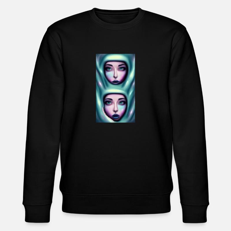 Space Sisters Twins - Stanley/Stella Unisex Bio-Sweatshirt CHANGER  - Schwarz