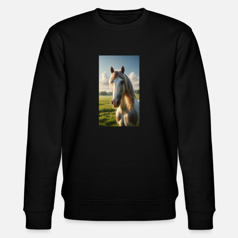 Pferd - Stanley/Stella Unisex Bio-Sweatshirt CHANGER  - Schwarz