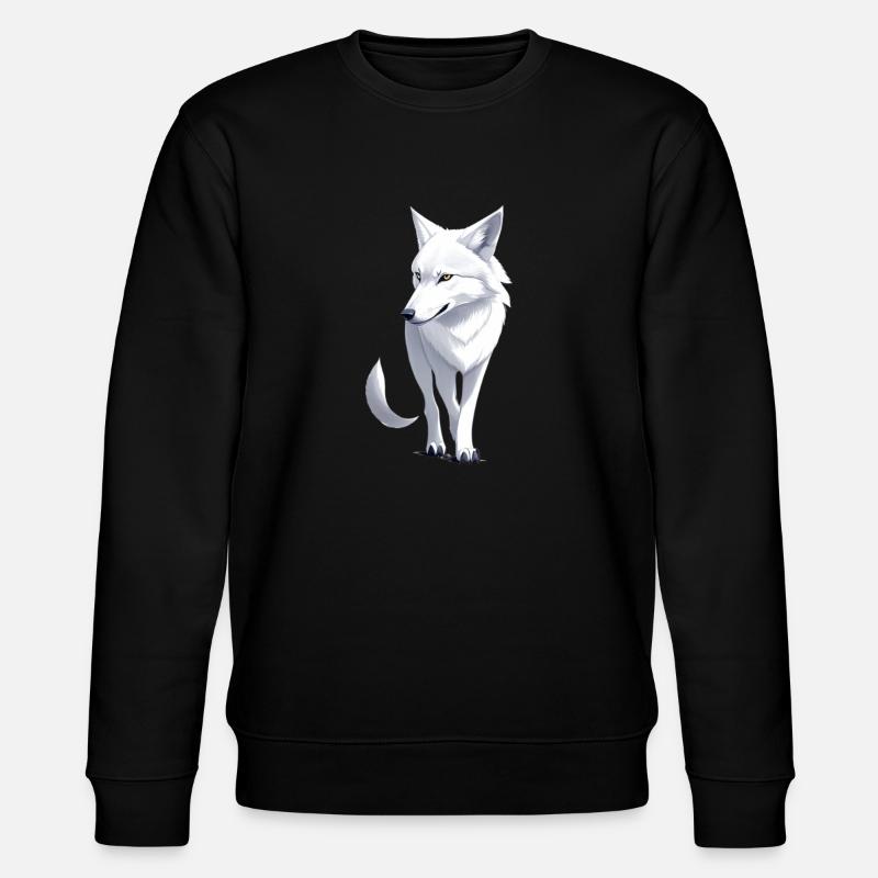 Weißer Wolf - Stanley/Stella Unisex Bio-Sweatshirt CHANGER  - Schwarz