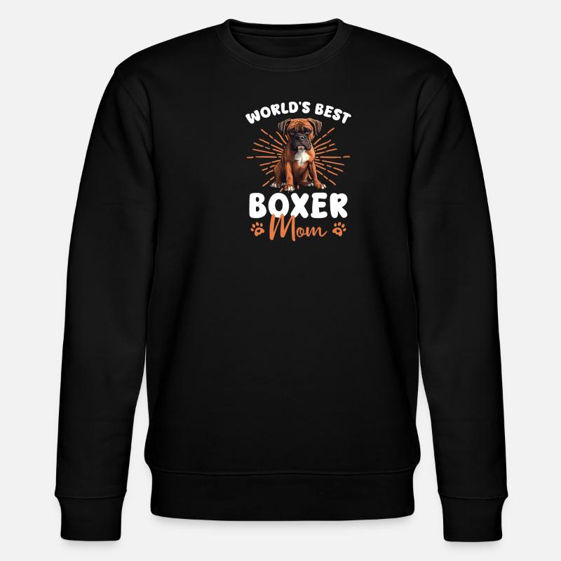 Boxer Chien Groovy Boxer Maman - Sweat bio CHANGER Stanley/Stella Unisexe - noir